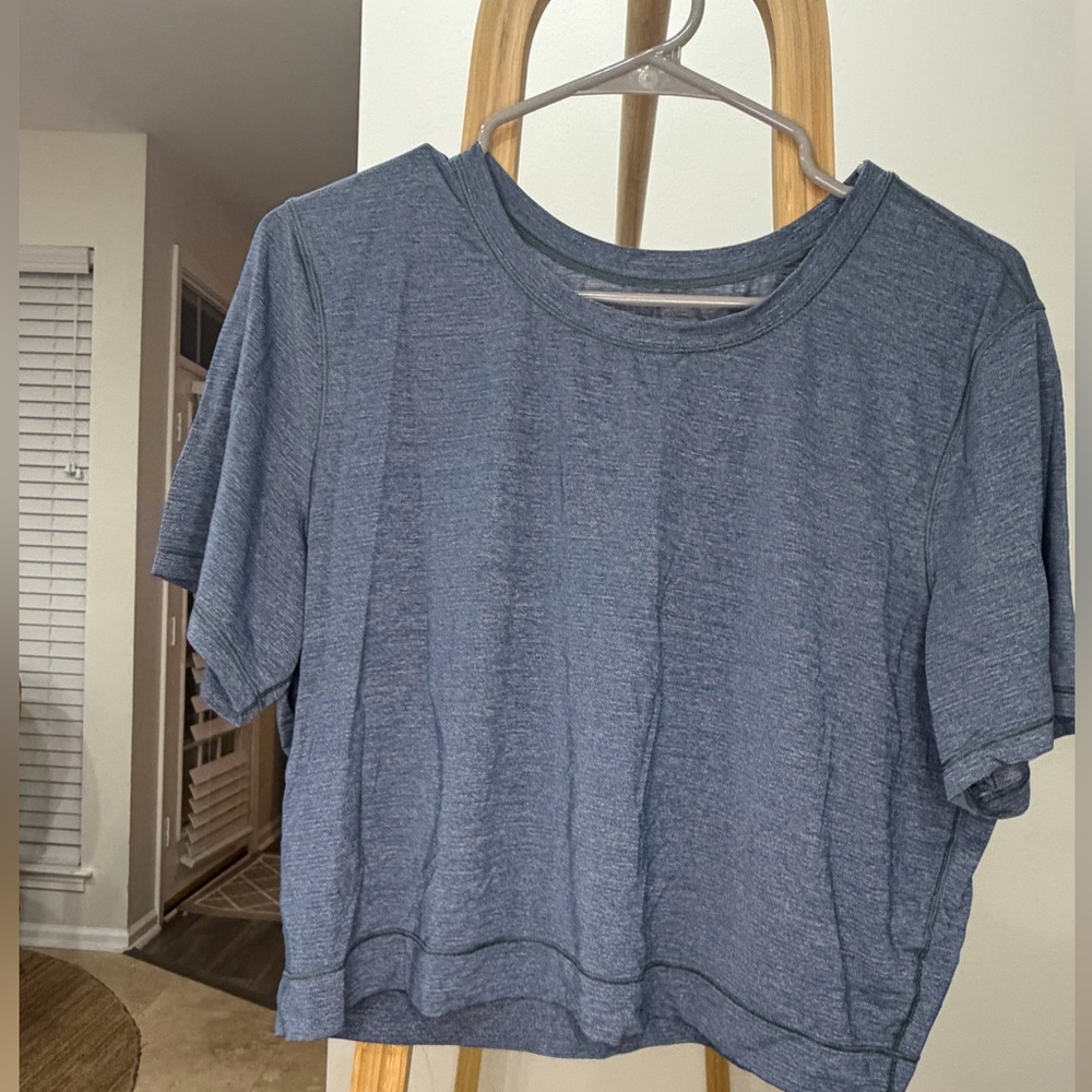 lululemon athletica Heathered Navy Short Sleeve Tee